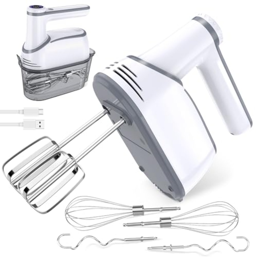 Hand Mixer Electric - Cordless Electric Hand Mixer 12-Speed Rechargeable
