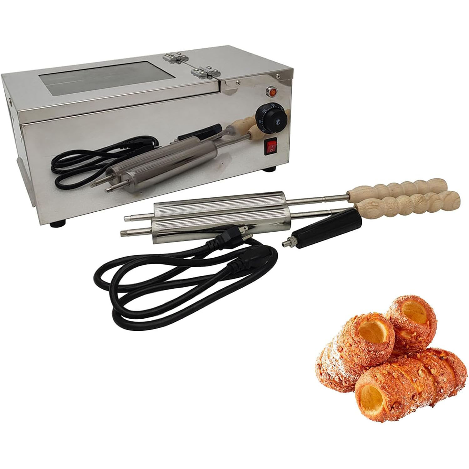 Ice Cream Maker Electric - Chimney Cake Roll Oven Maker with