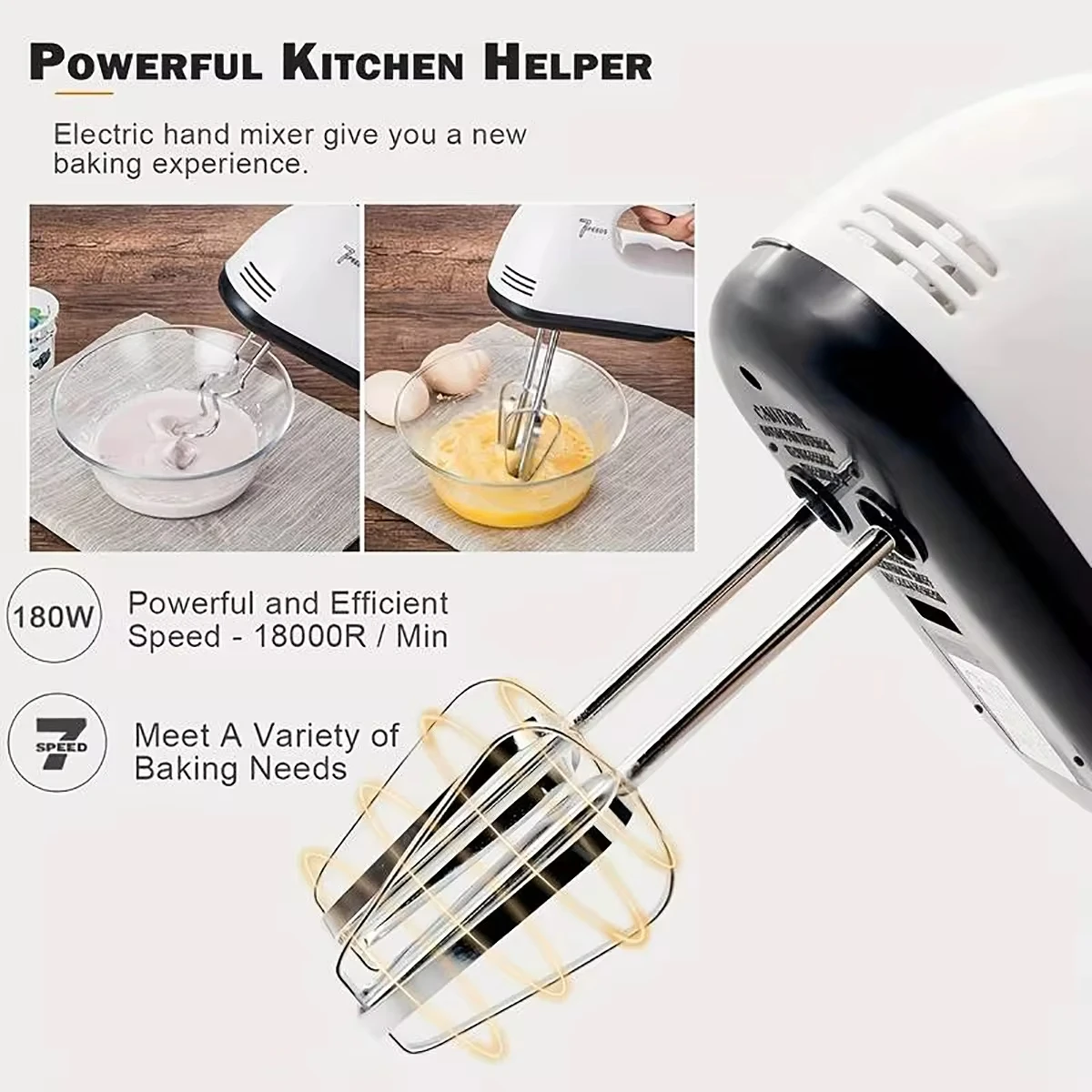 7-Speed Handheld Electric Egg  – обзор и цена Kitchen Appliances In White