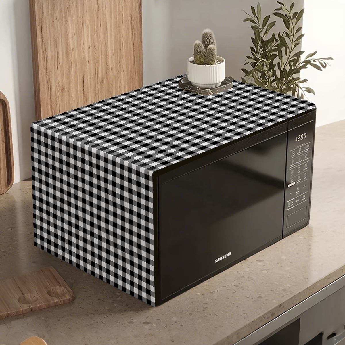 Black White Plaid Microwave Ov – обзор и цена Kitchen Appliances In White