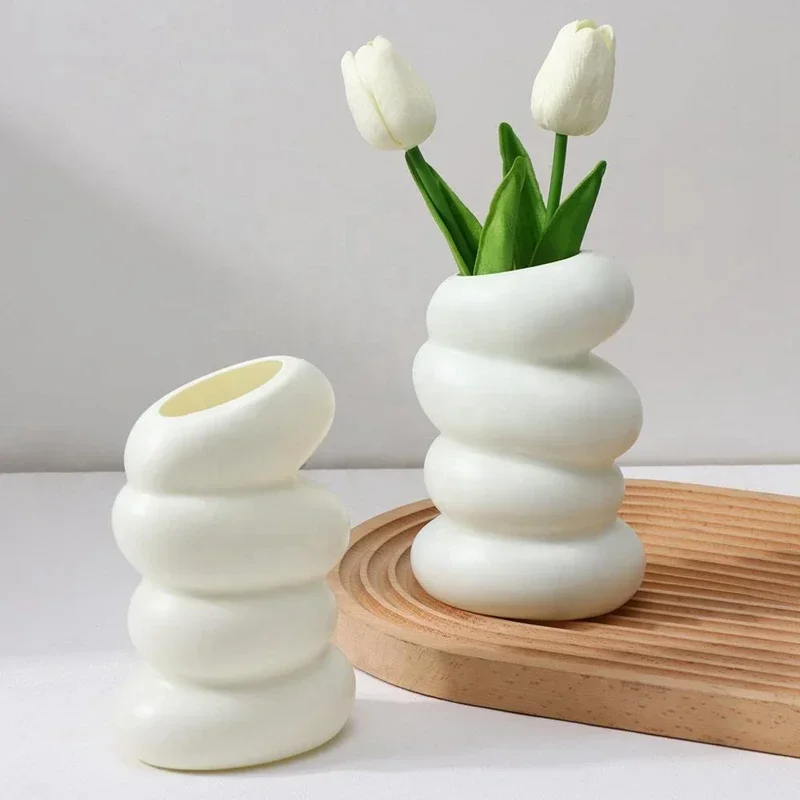 1PC Plastic Spiral White Vase  – обзор и цена Kitchen Appliances In White