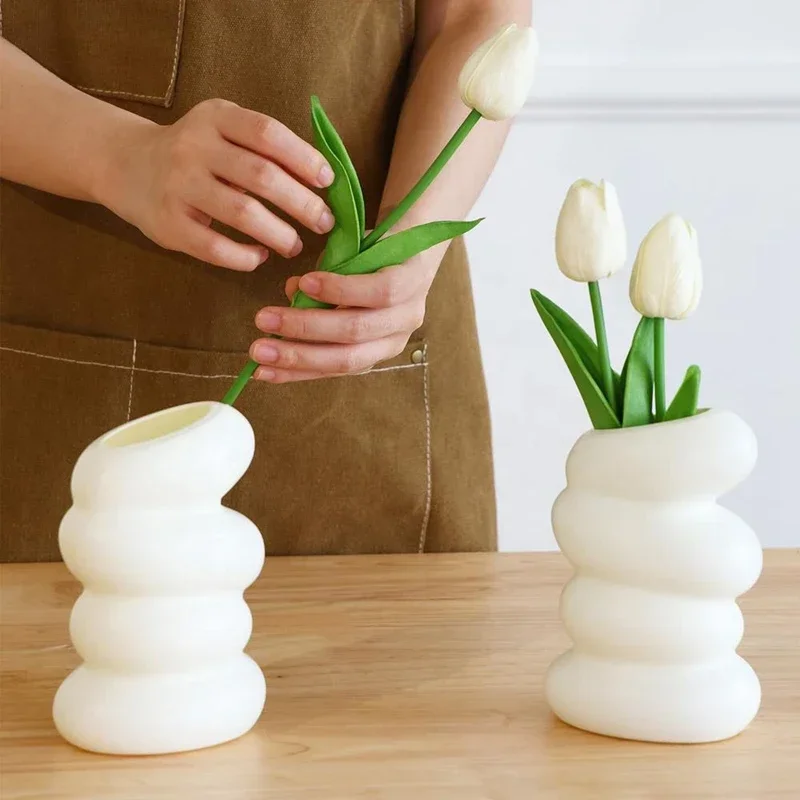 1PC Plastic Spiral White Vase  – обзор и цена Kitchen Appliances In White